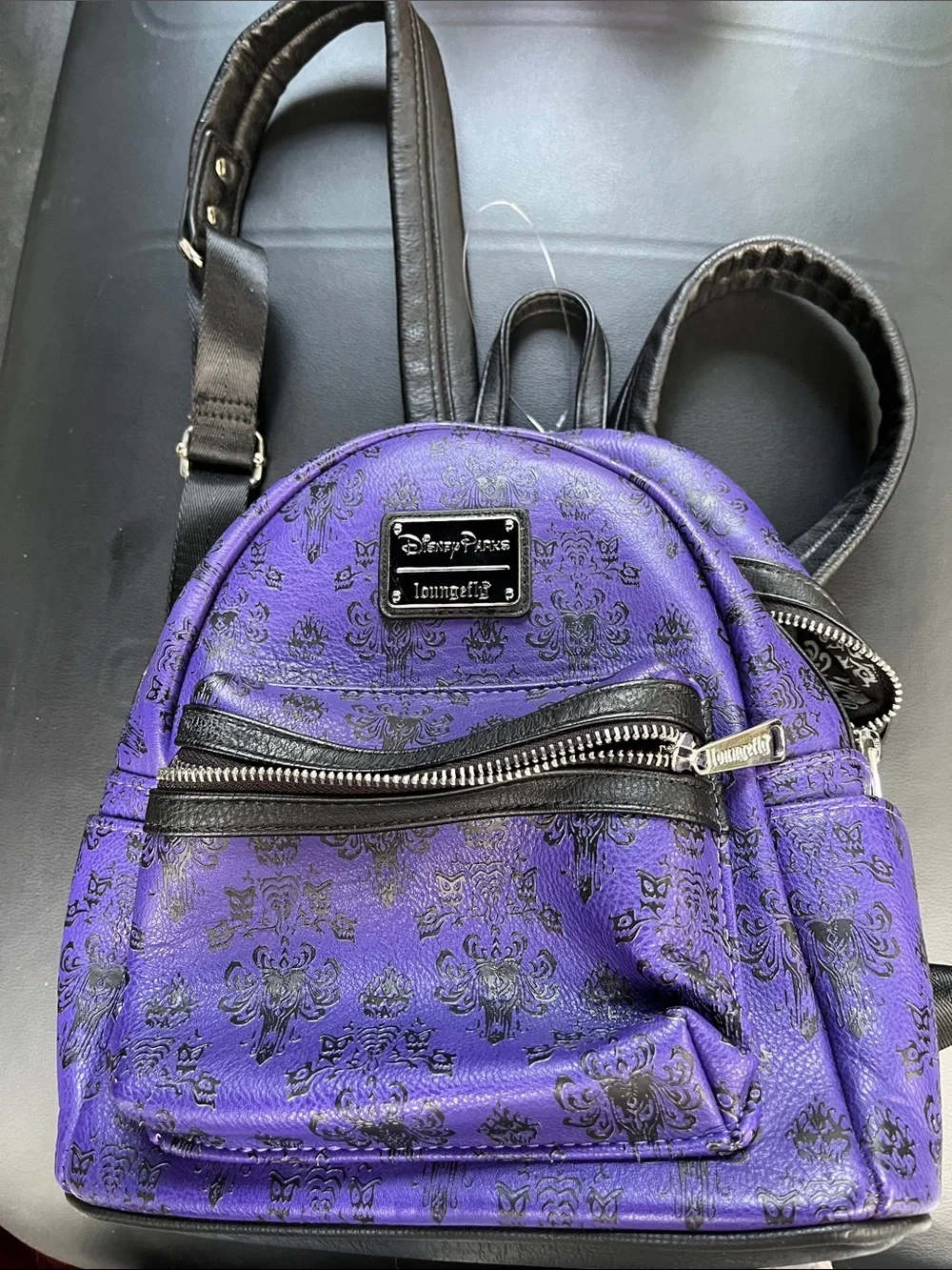 Loungefly Disney haunted mansion Purple Mini Backpack with Black Accents